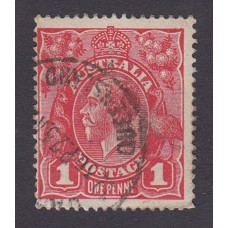 Australian    King George V    1d Red   Single Crown WMK   2nd State Plate Variety 5/26..